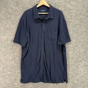 Nautica Shirt Men XL Blue Button Up Collared Short Sleeve Pockets Cotton Regular